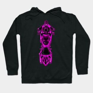 Pink Glow Lady Rider Motorcycle Hoodie